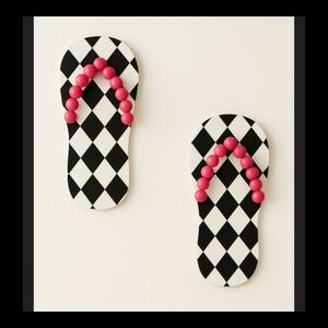Flip Flops Set Wall Decor Black/White/Pink
